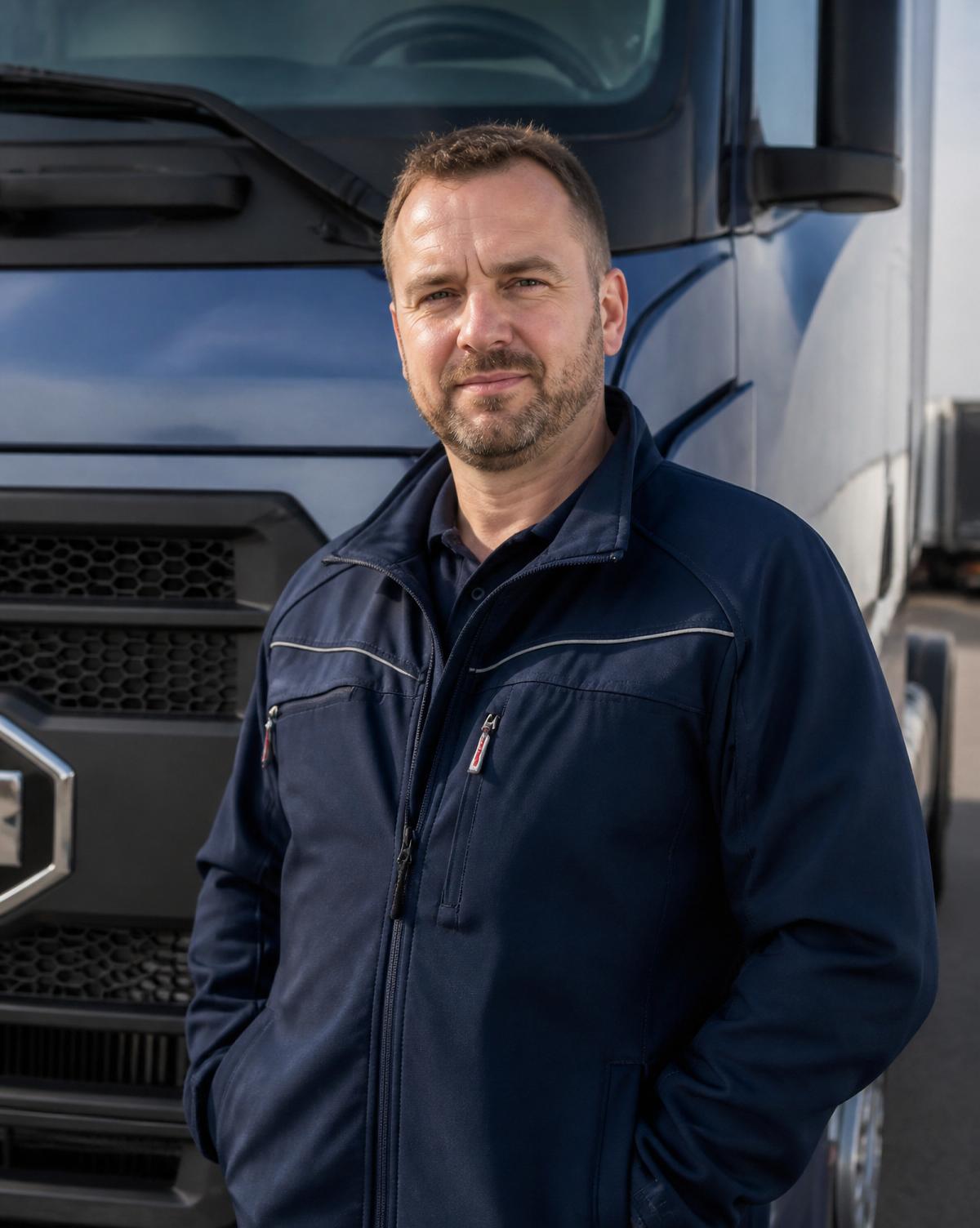 Portrait of a professional truck driver